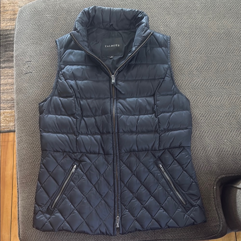 Talbots Black Quilted Puffer Vest